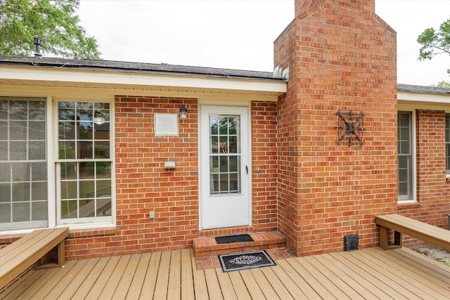 114 Sigman Pl, Martinez, GA 30907 - view of exterior entry with brick siding and a chimney