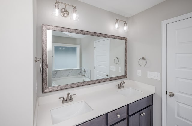 6047 Bakerville Ln, North Augusta, SC 29860 - bathroom with double vanity and a garden tub