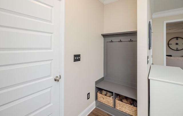 6047 Bakerville Ln, North Augusta, SC 29860 - mudroom featuring ornamental molding and baseboards