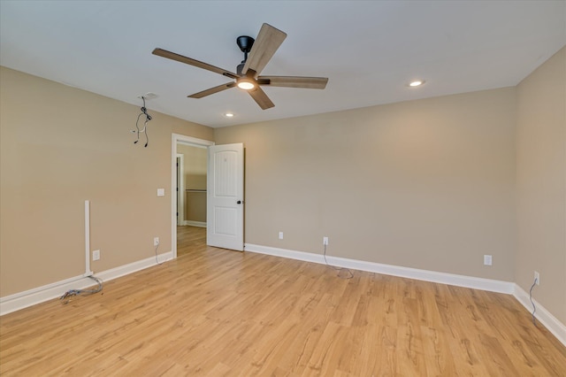 1164 Waltons Pass, Evans, GA 30809 - spare room with light wood-style floors, a ceiling fan, and recessed lighting