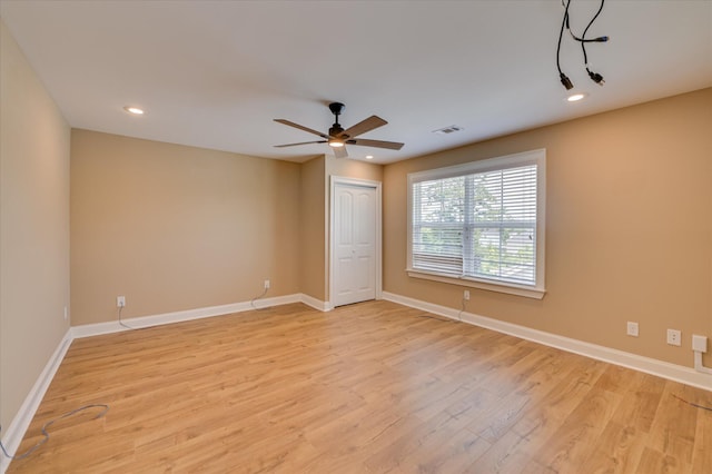 1164 Waltons Pass, Evans, GA 30809 - spare room with a ceiling fan, light wood-type flooring, and recessed lighting