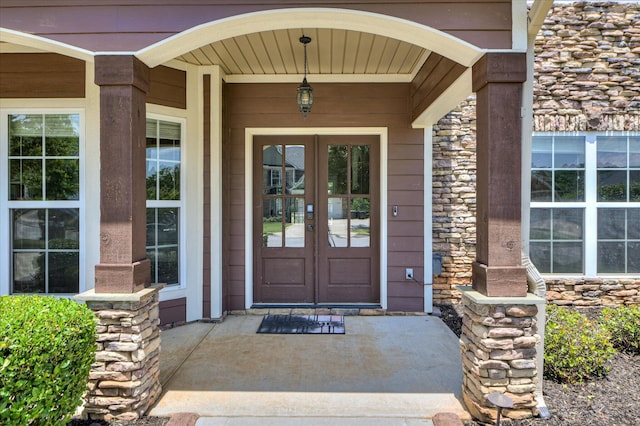 1164 Waltons Pass, Evans, GA 30809 - doorway to property featuring stone siding and french doors