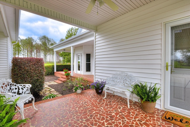 81 Two Mile Dr, Johnston, SC 29832 - view of patio / terrace featuring ceiling fan