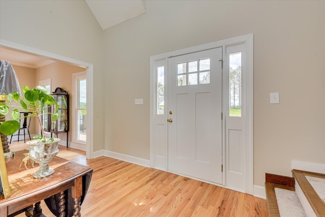 81 Two Mile Dr, Johnston, SC 29832 - entrance foyer with light wood-type flooring and high vaulted ceiling