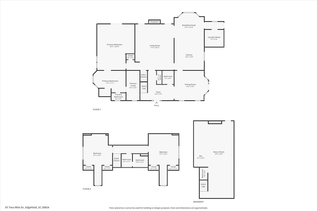 81 Two Mile Dr, Johnston, SC 29832 - view of property floor plan