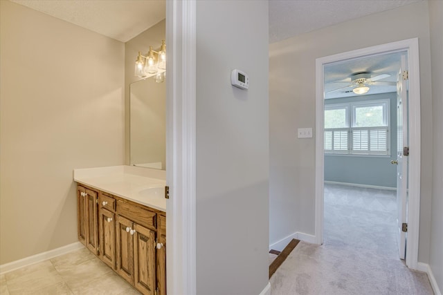 81 Two Mile Dr, Johnston, SC 29832 - bathroom featuring vanity and ceiling fan
