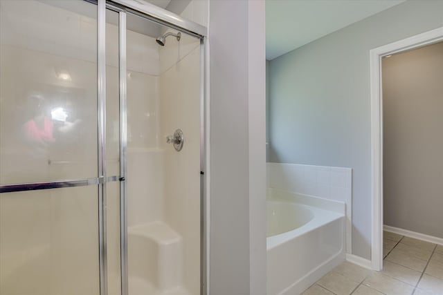 4620 Country Glen Cir, Grovetown, GA 30813 - bathroom with tile patterned floors, a stall shower, and a bath