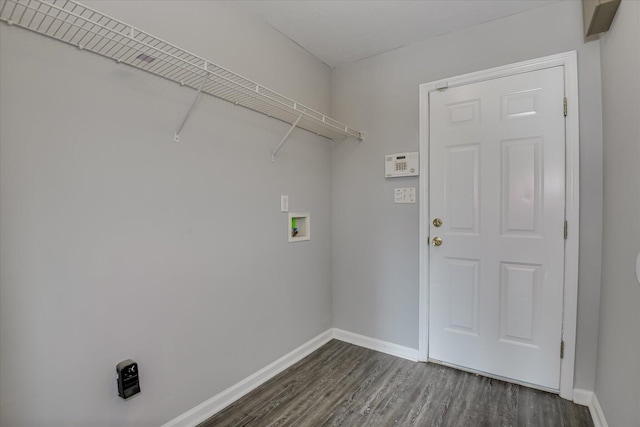 4620 Country Glen Cir, Grovetown, GA 30813 - washroom featuring baseboards, dark wood-style flooring, and washer hookup