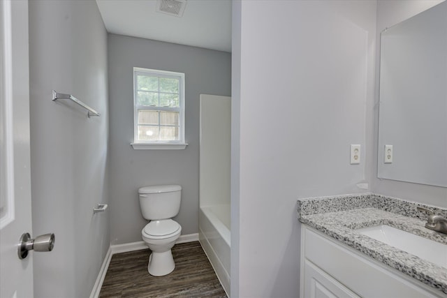 4620 Country Glen Cir, Grovetown, GA 30813 - full bathroom with toilet, vanity, baseboards, and wood finished floors