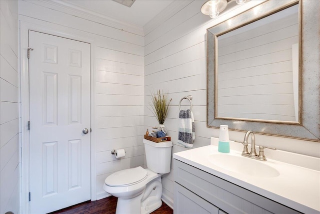 4478 Amanda Ct, Evans, GA 30809 - bathroom featuring vanity, wood finished floors, and crown molding