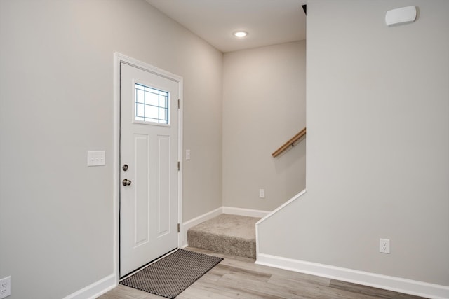 3605 Pebble Creek Dr, Hephzibah, GA 30815 - entryway featuring wood finished floors, stairway, and baseboards