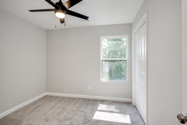 3605 Pebble Creek Dr, Hephzibah, GA 30815 - spare room featuring plenty of natural light, baseboards, light colored carpet, and ceiling fan