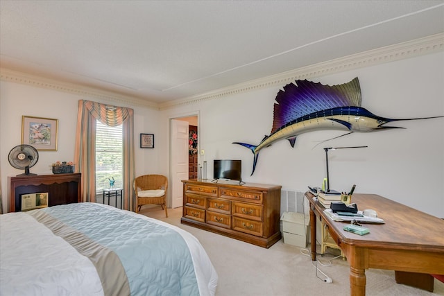 804 Camellia Rd, Augusta, GA 30909 - bedroom with light colored carpet, crown molding, and a desk