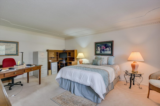 804 Camellia Rd, Augusta, GA 30909 - bedroom with light colored carpet, crown molding, and an office area