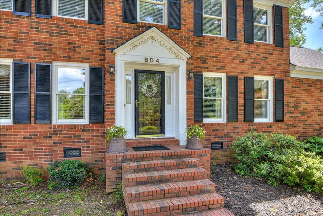 804 Camellia Rd, Augusta, GA 30909 - entrance to property with brick siding, crawl space, and a shingled roof