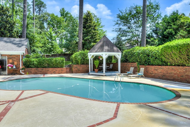804 Camellia Rd, Augusta, GA 30909 - view of swimming pool with a gazebo, a fenced backyard, a patio, and a diving board