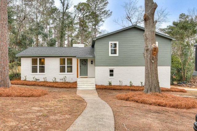 view of split level home