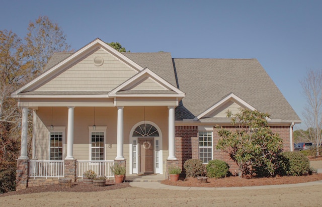 view of front of house with covered porch