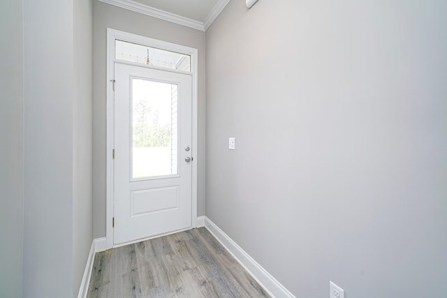 670 Jet Pass, Beech Island, SC 29842 - doorway with crown molding and light wood finished floors