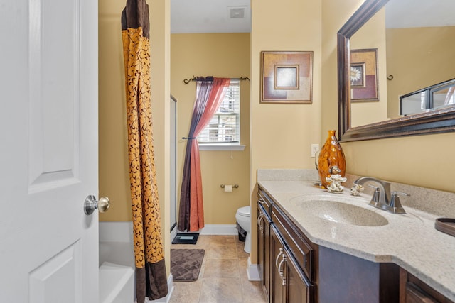3044 Rockwell Ct, Graniteville, SC 29829 - bathroom with vanity, a shower with curtain, tile patterned floors, and a tub to relax in
