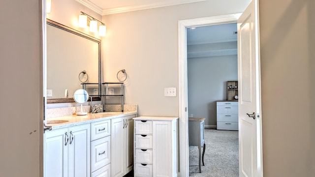 3113 Lobella Dr, Grovetown, GA 30813 - bathroom with crown molding and double vanity