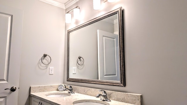 3113 Lobella Dr, Grovetown, GA 30813 - bathroom with crown molding and double vanity