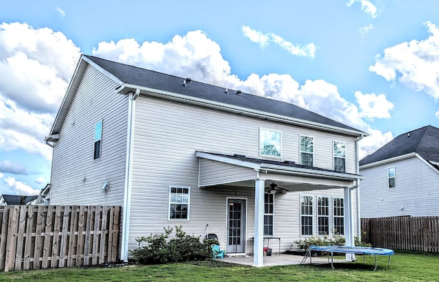 3113 Lobella Dr, Grovetown, GA 30813 - rear view of property with ceiling fan, a patio area, and a fenced backyard