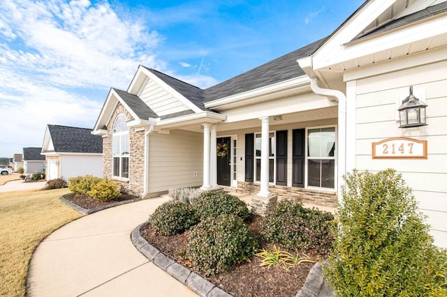 exterior space with covered porch