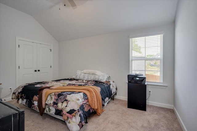 203 Preston Ct, North Augusta, SC 29860 - bedroom featuring carpet flooring, multiple windows, lofted ceiling, and a closet