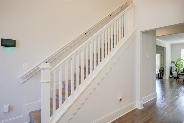 203 Preston Ct, North Augusta, SC 29860 - staircase with baseboards and wood finished floors