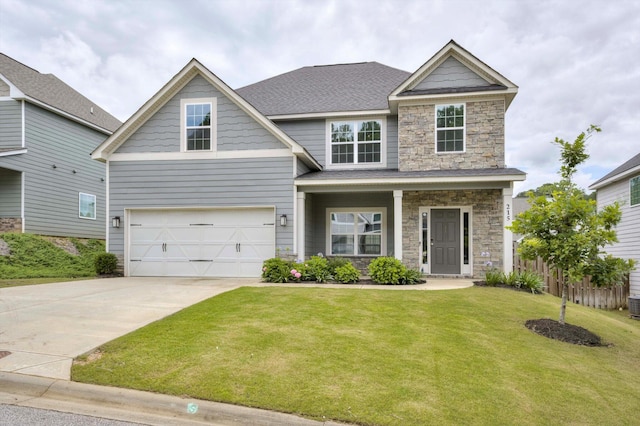215 Palisades Rdg, Evans, GA 30809 - view of front of property featuring stone siding, an attached garage, and concrete driveway