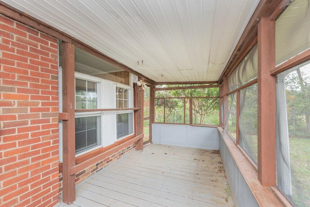 sunroom / solarium with wood ceiling