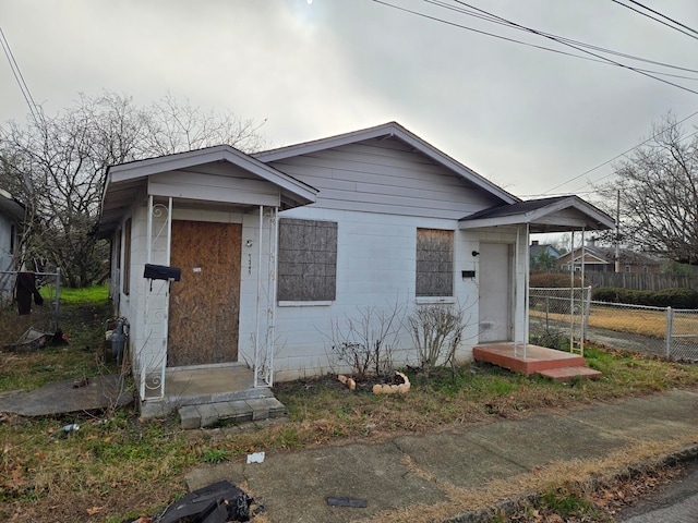 view of bungalow