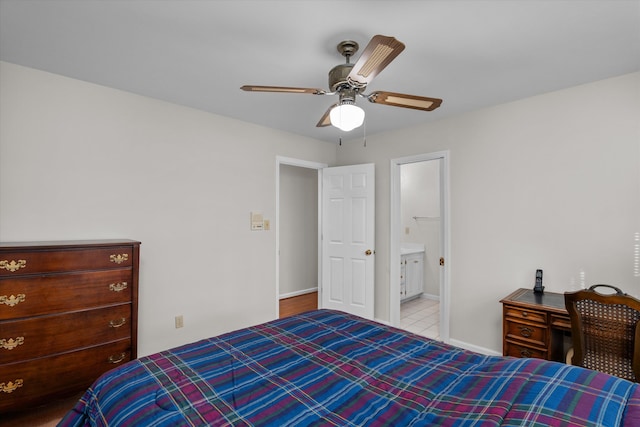 bedroom with ceiling fan