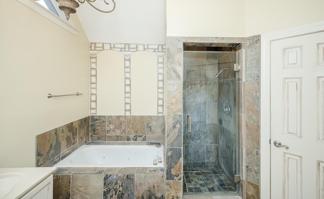 3701 Wexford Dr, Martinez, GA 30907 - full bathroom featuring a stall shower, a tub with jets, and vanity
