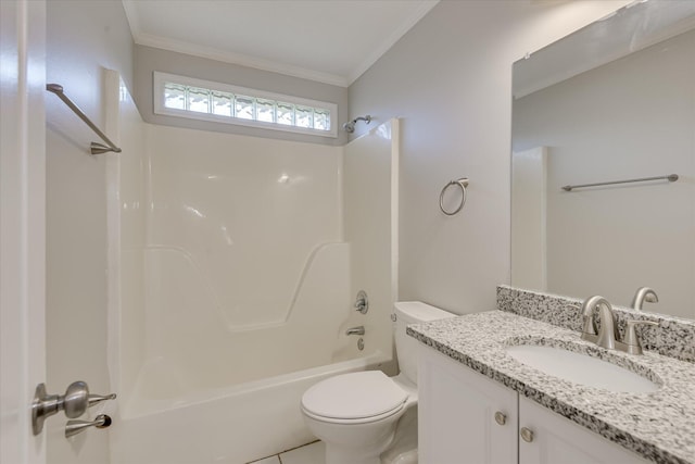 3650 Crawfordville Dr, Augusta, GA 30909 - full bath with ornamental molding, vanity, and shower / washtub combination