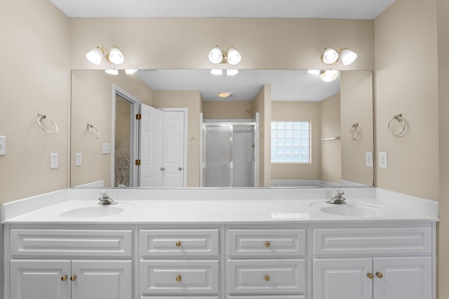 1094 Hampstead Pl, Martinez, GA 30907 - bathroom with double vanity and a shower stall