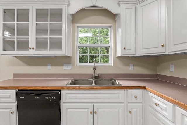 1094 Hampstead Pl, Martinez, GA 30907 - kitchen featuring dishwasher, white cabinets, and glass insert cabinets