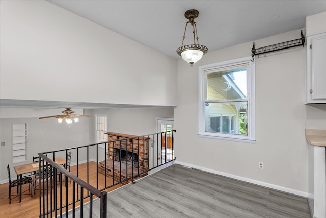 172 Creek View Ct, Martinez, GA 30907 - unfurnished dining area featuring light wood-type flooring, healthy amount of natural light, and ceiling fan