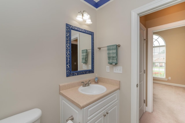 821 Wickham Dr, Graniteville, SC 29829 - bathroom with vanity, toilet, and baseboards