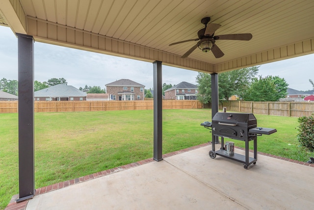821 Wickham Dr, Graniteville, SC 29829 - view of patio / terrace featuring grilling area and ceiling fan