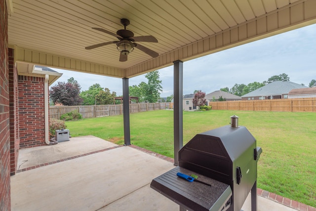 821 Wickham Dr, Graniteville, SC 29829 - view of patio with ceiling fan