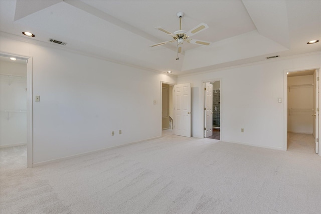 786 Springbrook Ln, Evans, GA 30809 - unfurnished bedroom with a walk in closet, a closet, light colored carpet, and recessed lighting