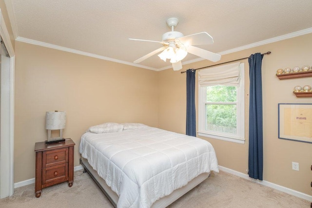 345 Old Salem Way, Martinez, GA 30907 - bedroom with light colored carpet, crown molding, and ceiling fan