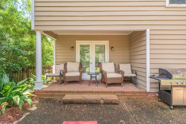 345 Old Salem Way, Martinez, GA 30907 - view of patio featuring french doors and a grill