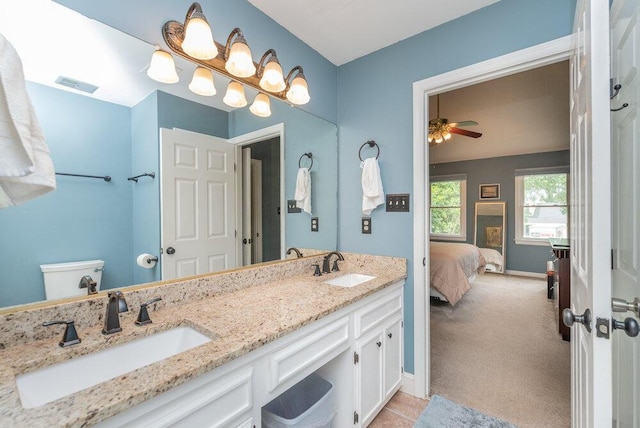 345 Old Salem Way, Martinez, GA 30907 - full bath featuring double vanity, connected bathroom, and a ceiling fan