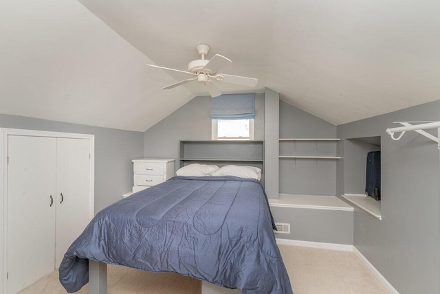 345 Old Salem Way, Martinez, GA 30907 - bedroom with carpet floors, vaulted ceiling, and ceiling fan