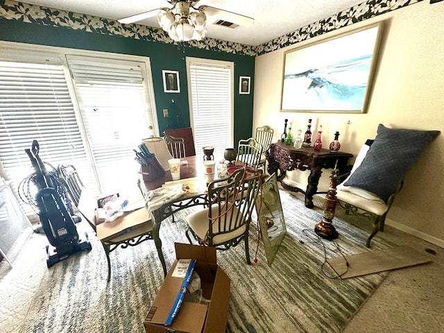 6322 Yelton Rd, Appling, GA 30802 - dining area featuring a ceiling fan and baseboards