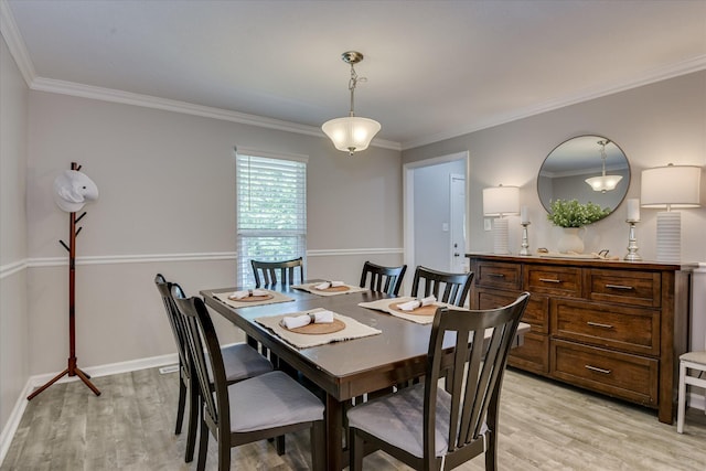 421 Bristol Rd, Martinez, GA 30907 - dining area with light wood-style flooring and ornamental molding