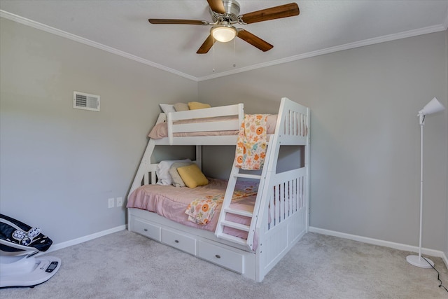 421 Bristol Rd, Martinez, GA 30907 - carpeted bedroom with ornamental molding and a ceiling fan